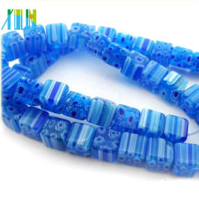 charm wholesale square glass crystal sapphire millefiori beads